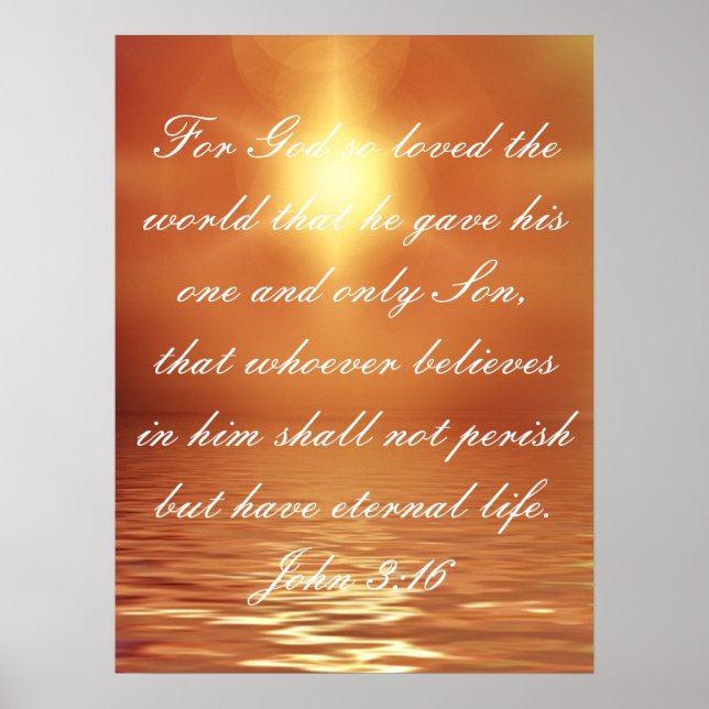 Liebe des Gottes-Bibels Johannes 3:16 Poster (Vorne)