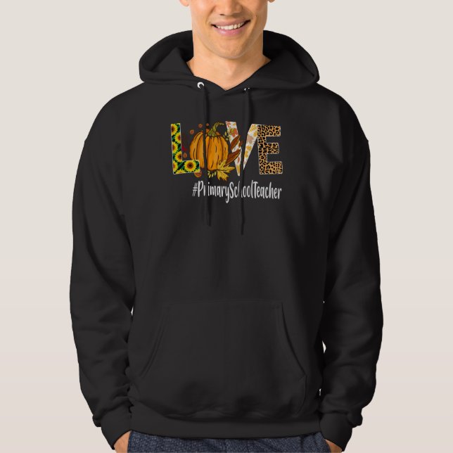 Liebe des Grundschullehrers Fall Pumpkin Leopard H Hoodie (Vorderseite)