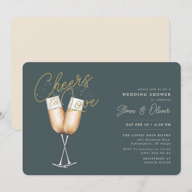 Liebe des grünen Brautparty Einladung (Vorne/Hinten)