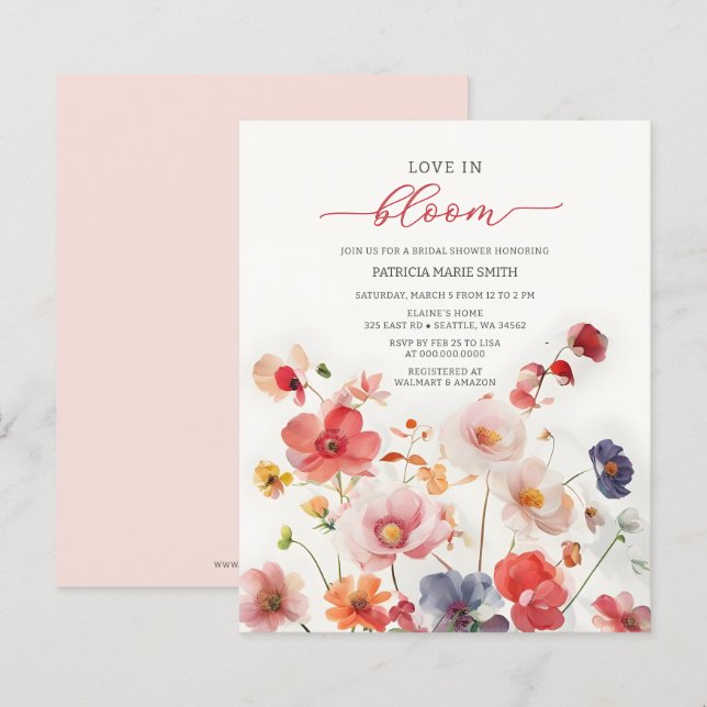 Liebe des Haushalts im Brautparty Wildblumen (Vorne/Hinten)