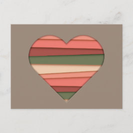 Liebe des Herzens Gestreifter Valentinstag Feiertagspostkarte