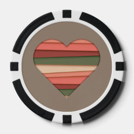 Liebe des Herzens Gestreifter Valentinstag Pokerchips