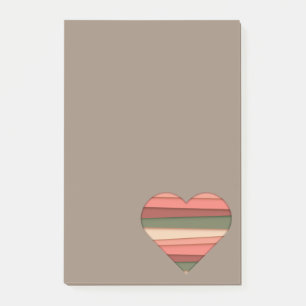 Liebe des Herzens Gestreifter Valentinstag Post-it Klebezettel