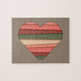 Liebe des Herzens Gestreifter Valentinstag Puzzle