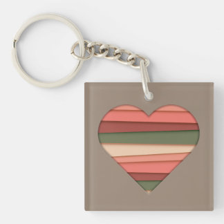 Liebe des Herzens Gestreifter Valentinstag Schlüsselanhänger