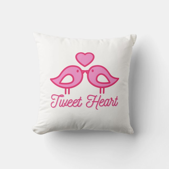 Liebe des Herzens getweetet Kissen (Vorderseite)