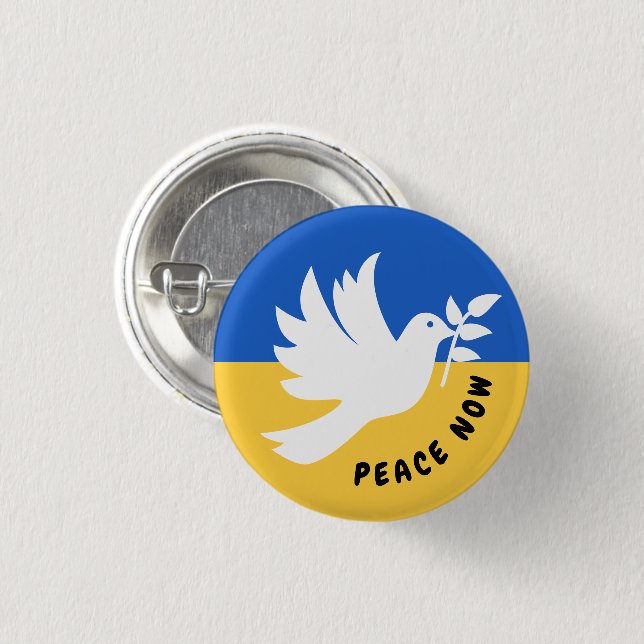 Liebe des Herzens mit der Ukraine Button (Vorne & Hinten)