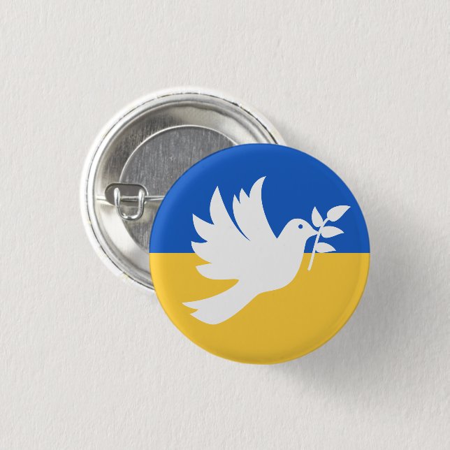 Liebe des Herzens mit der Ukraine Button (Vorne & Hinten)