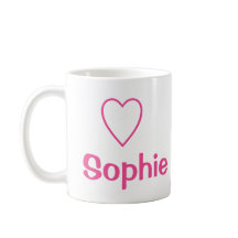 Liebe des Herzens Sophie (Name) Rosa Tasse