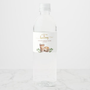 Liebe des Kaffees ist Brautparty-Flasche-Etikett Wasserflaschenetikett