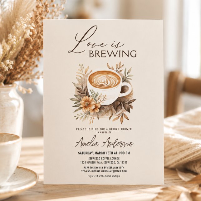 Liebe des Kaffees ist das Brewing Boho Chic Brautp Einladung (Von Creator hochgeladen)