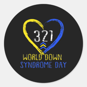 Liebe des Liebe World Down Syndrome Awareness Day Runder Aufkleber