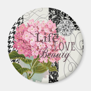 Liebe des Musters "Damask Pattern Floral Decor" Magnet
