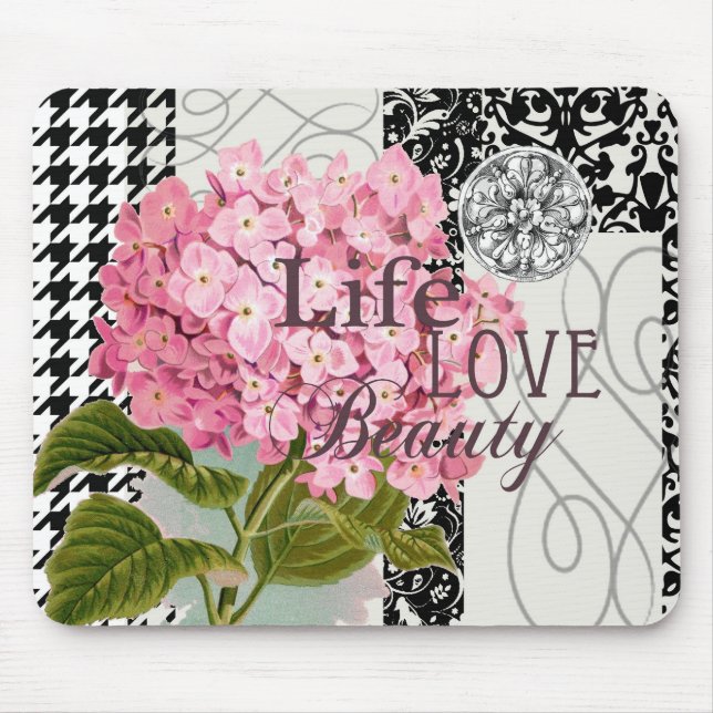 Liebe des Musters "Damask Pattern Floral Decor" Mousepad (Vorne)