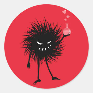 Liebe des niedlichen bösartigen Charakters Runder Aufkleber