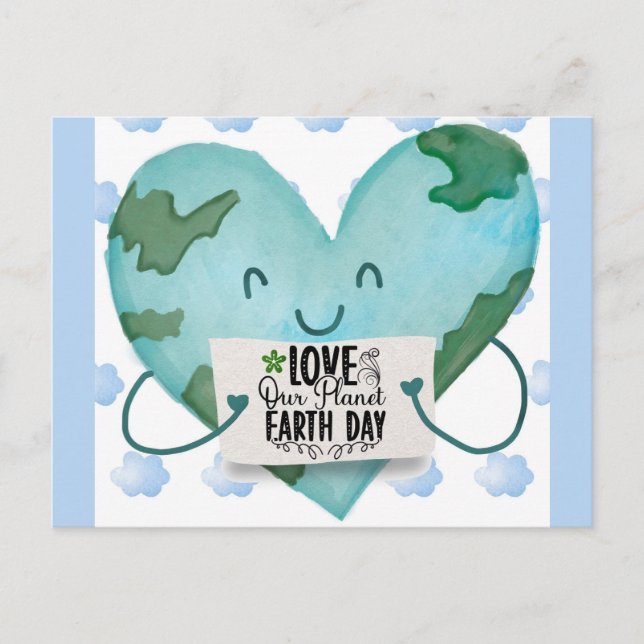 Liebe des niedlichen Earth Day Postkarte (Vorderseite)