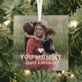 Liebe des niedlichen Herzens Sie Mama Mother Day F Ornament Aus Glas