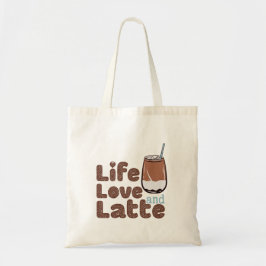 Liebe des niedlichen Lebens und Latte Tragetasche