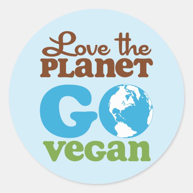 Liebe des Planeten Vegan Runder Aufkleber (Vorderseite)