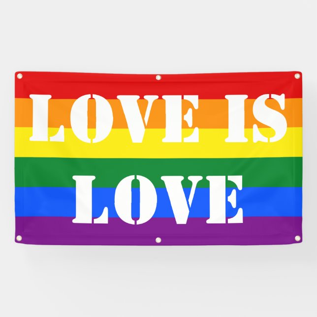 Liebe des Regenbogen-Flaggen-Gay Pride-LGBT ist Banner (Horizontal)