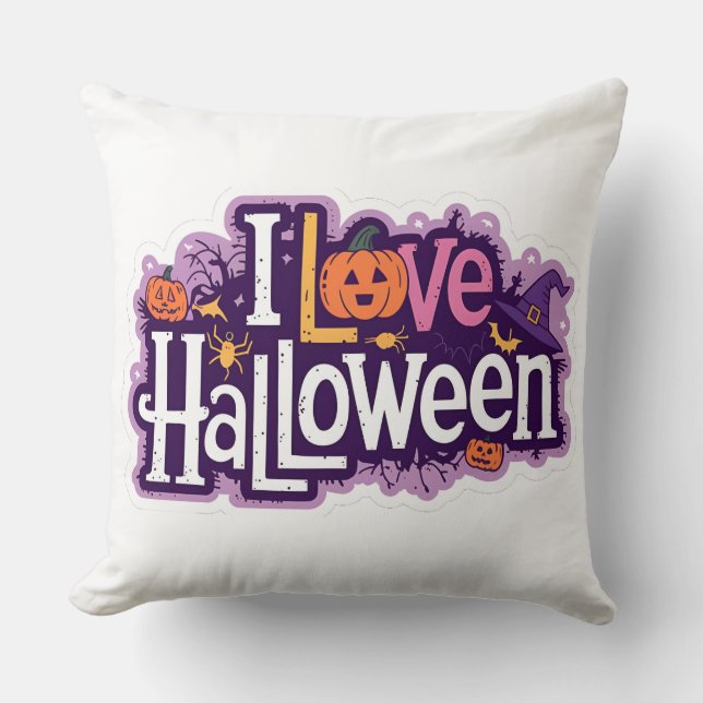 Liebe des rosa Halloween-Kissens: Festlich neu m Kissen (Vorderseite)