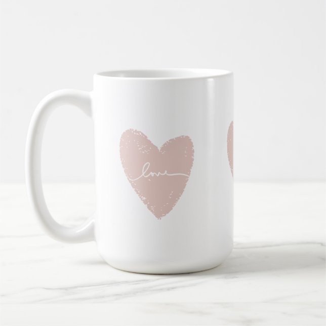 Liebe des rosa Herzens Kaffeetasse (Links)