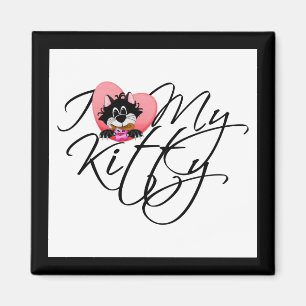 Liebe des Rosa-I meine Kitty-T-Shirts und Geschenk Magnet