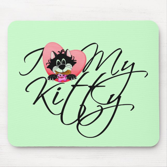 Liebe des Rosa-I meine Kitty-T-Shirts und Geschenk Mousepad (Vorne)