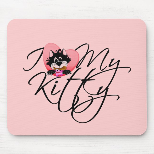 Liebe des Rosa-I meine Kitty-T-Shirts und Geschenk Mousepad (Vorne)