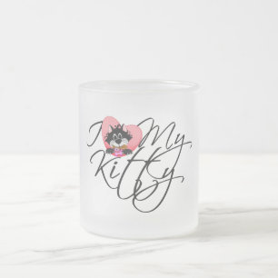 Liebe des Rosa-I meine Kitty-T-Shirts und Mattglastasse