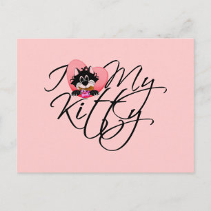 Liebe des Rosa-I meine Kitty-T-Shirts und Postkarte