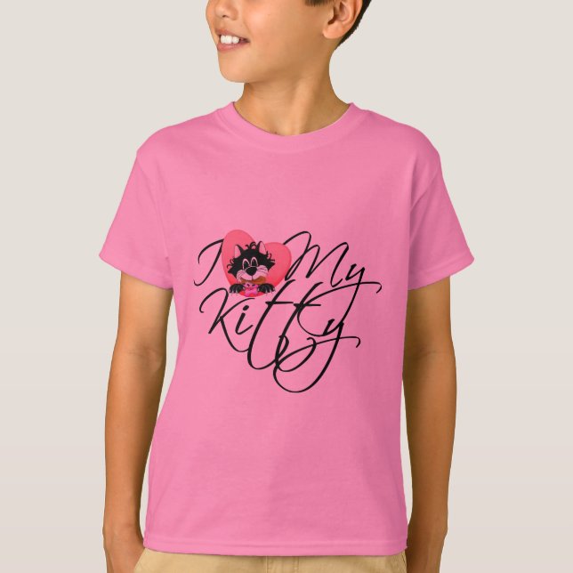 Liebe des Rosa-I meine Kitty-T-Shirts und T-Shirt (Vorderseite)