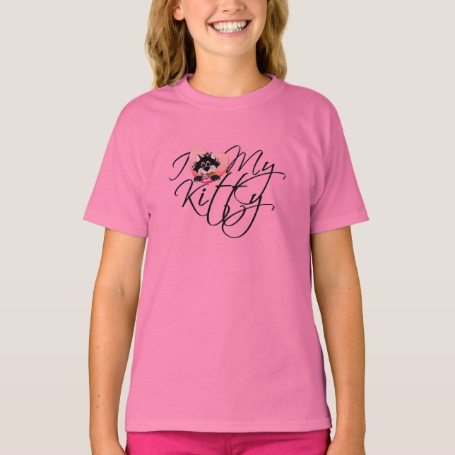 Liebe des Rosa-I meine Kitty-T-Shirts und T-Shirt (Vorderseite)
