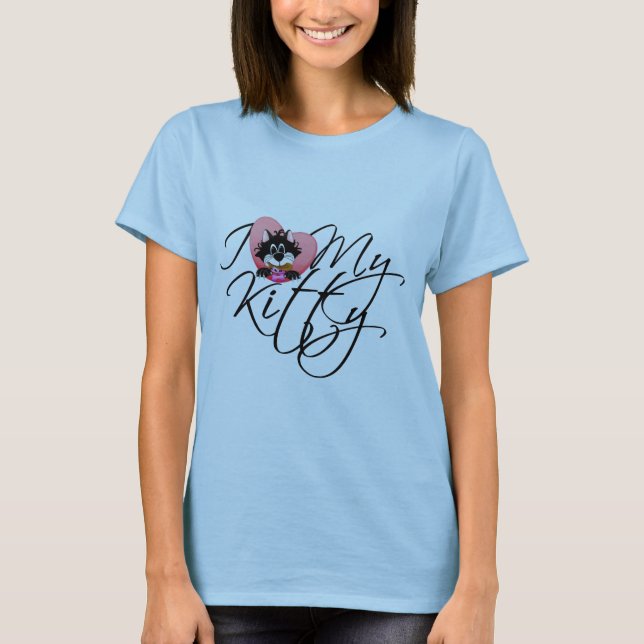 Liebe des Rosa-I meine Kitty-T-Shirts und T-Shirt (Vorderseite)