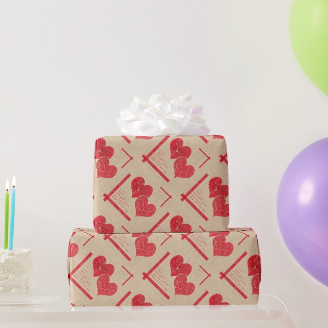 Liebe des roten Herzens Valentinstag Geschenkpapier (Partygeschenke)