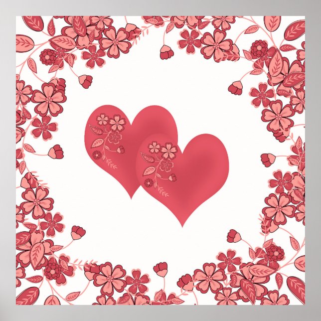 Liebe des roten Herzens Valentinstag Poster (Vorne)