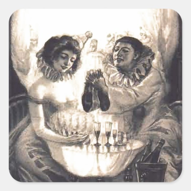 Liebe des Schädels Retro optische Illusion Quadratischer Aufkleber (Vorderseite)