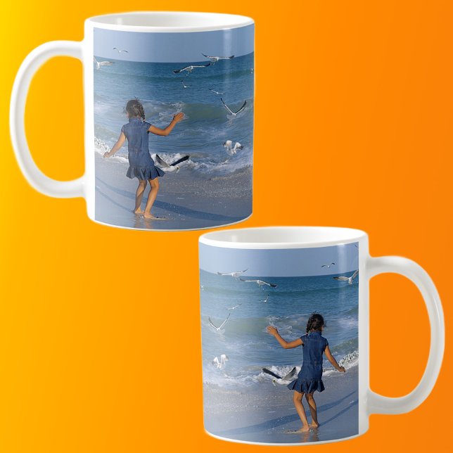 Liebe des Strandes und des Meeres Moderne Tasse de (Left & Right with Background)