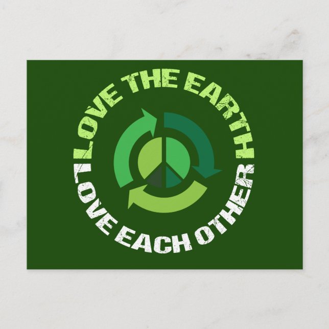Liebe des Umweltbewusstseins der Erde Postkarte (Vorderseite)