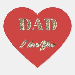 Liebe des Vater-I Sie GoldGlitzern-Typografie Herz-Aufkleber