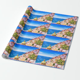 Liebe des Versandpapiers Positano Italy Geschenkpapier