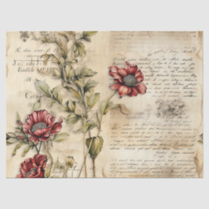 Liebe des Vintagen Pergaments mit Blume (1) Seidenpapier