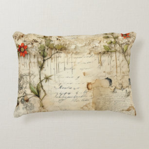 Liebe des Vintagen Pergaments mit Blume (6) Dekokissen