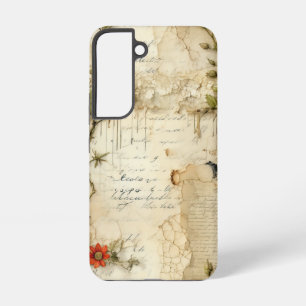 Liebe des Vintagen Pergaments mit Blume (6) Samsung Galaxy Hülle