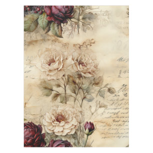 Liebe des Vintagen Pergaments mit Blume (7) Tischdecke