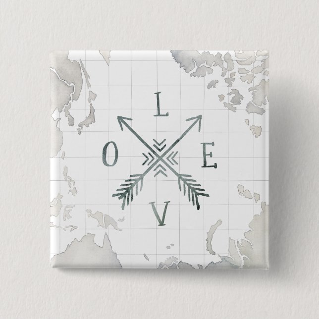 Liebe des Watercolorwanderlust-Abenteuer-III | Button (Vorderseite)