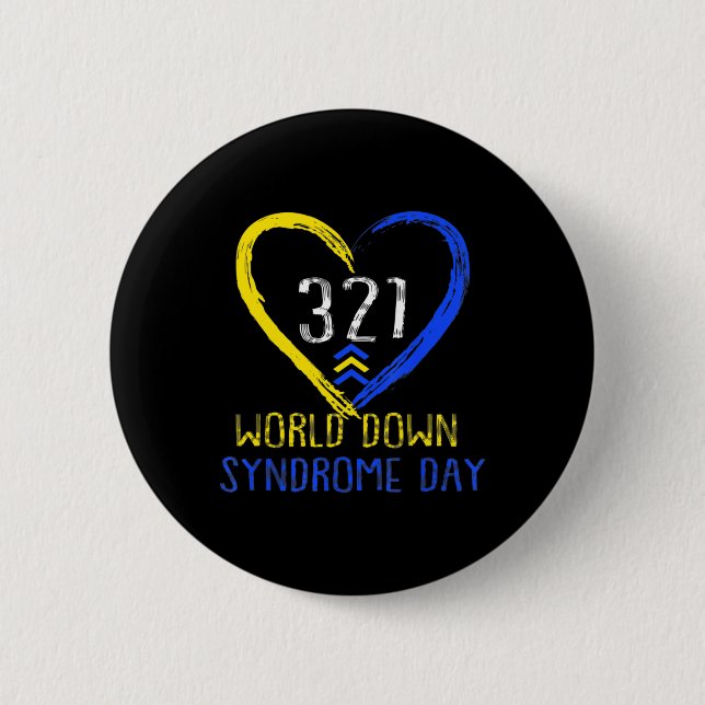 Liebe des Welt-Down-Syndrom-Bewusstseins-Tages 3 Button (Vorderseite)
