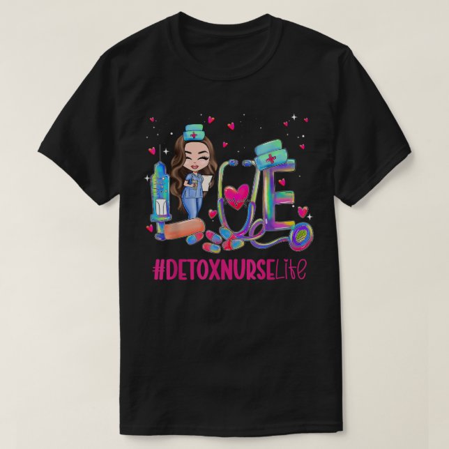 Liebe Detox Gefärbte Krawatte Leben lustig T-Shirt (Design vorne)