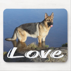Liebe Deutsche Schäferhund Welpe Hund Porträt Maus Mousepad