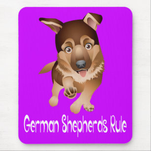 Liebe Deutsche Schäferhund-Welpen-Hund Lila Mauspa Mousepad